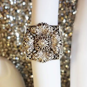 SARDA Sterling Silver Floral Ring NWT JTV 11g